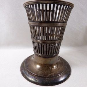 VTG Antique Late 1800's Watson Pierced Sterling Silver Vase Holder 2.7oz